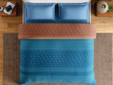 Spaces Fiora 100% Cotton 144 TC Percale Ornate Premium Double Duvet Cover, Blue