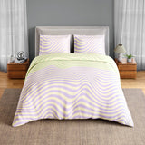 Spaces Neo Paradox 100% Cotton 152 TC Percale Geometric Large Bedsheet with 2 Pillow Covers, Light Green and Light Pink