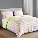 Spaces Neo Paradox 100% Cotton 152 TC Percale Geometric Large Bedsheet with 2 Pillow Covers, Light Green and Light Pink