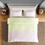 Spaces Neo Paradox 100% Cotton 152 TC Percale Geometric Large Bedsheet with 2 Pillow Covers, Light Green and Light Pink