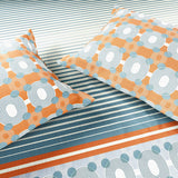 Spaces Neo Paradox 100% Cotton 152 TC Percale Geometric Large Bedsheet with 2 Pillow Covers, Light Teal