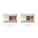 Spaces Neo Paradox 100% Cotton 152 TC Percale Geometric Large Bedsheet with 2 Pillow Covers, Light Yellow