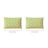 Spaces Neo Paradox 100% Cotton 152 TC Percale Geometric Large Bedsheet with 2 Pillow Covers, Coral