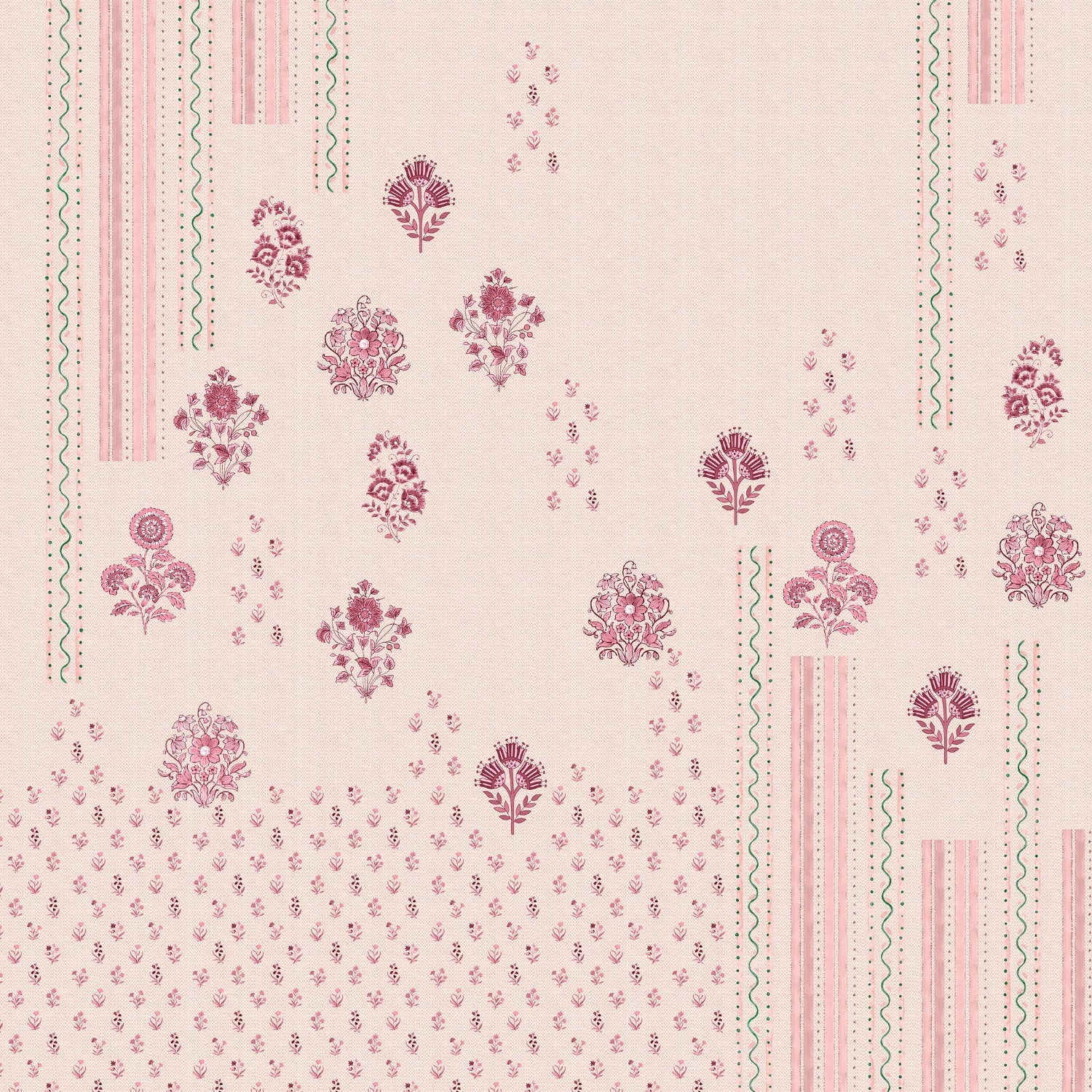 Spaces Neo Chaap 100% Cotton 152 TC Percale Floral Large Bedsheet with 2 Pillow Covers, Light Blush