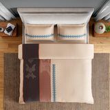 Spaces Neo Chaap 100% Cotton 152 TC Percale Ornate Large Bedsheet with 2 Pillow Covers, Beige