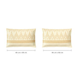 Spaces Neo Chaap 100% Cotton 152 TC Percale Geometric Large Bedsheet with 2 Pillow Covers, Yellow