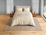 Spaces Neo Paradox 100% Cotton 152 TC Percale Geometric Premium Double Blanket Quilt, Light Yellow