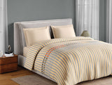 Spaces Neo Paradox 100% Cotton 152 TC Percale Geometric Premium Double Blanket Quilt, Light Yellow