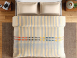 Spaces Neo Paradox 100% Cotton 152 TC Percale Geometric Premium Double Blanket Quilt, Light Yellow
