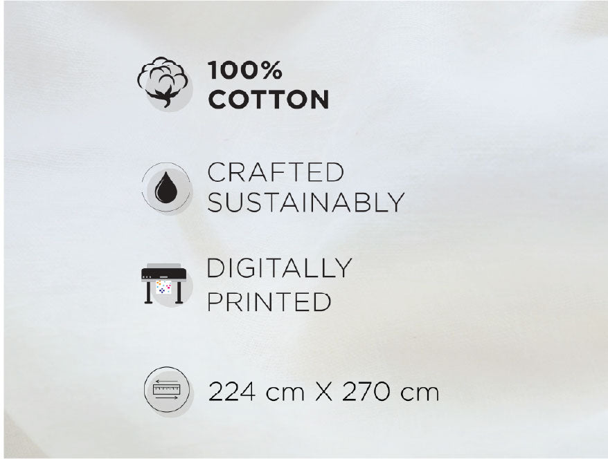 Spaces Neo Chaap 100% Cotton 152 TC Percale Ornate Permium Double Blanket Quilt, Beige