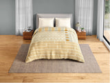 Spaces Neo Chaap 100% Cotton 152 TC Percale Geometric Premium Double Blanket Quilt, Yellow