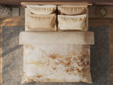 Spaces Sierra Indian Safari 100% Hygro Cotton 210 TC Sateen Floral Permium Large Bedsheet with 4 Pillow Covers, Beige