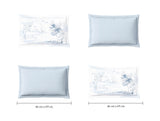 Spaces Sierra Indian Safari 100% Hygro Cotton 210 TC Sateen Floral Permium Large Bedsheet with 4 Pillow Covers, Blue