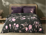 Spaces Sierra Midnight Botanica 100% Hygro Cotton 210 TC Sateen Floral Premium Large Bedsheet with 4 Pillow Covers, Dark Green