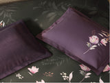 Spaces Sierra Midnight Botanica 100% Hygro Cotton 210 TC Sateen Floral Premium Large Bedsheet with 4 Pillow Covers, Dark Green