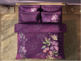 Spaces Sierra Midnight Botanica 100% Hygro Cotton 210 TC Sateen Floral Premium Large Bedsheet with 4 Pillow Covers, Dark Pink