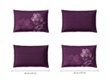 Spaces Sierra Midnight Botanica 100% Hygro Cotton 210 TC Sateen Floral Premium Large Bedsheet with 4 Pillow Covers, Dark Pink