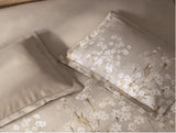 Spaces Sierra Midnight Botanica 100% Hygro Cotton 210 TC Sateen Floral Permium Large Bedsheet with 4 Pillow Covers, Beige