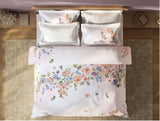 Spaces Sierra Midnight Botanica 100% Hygro Cotton 210 TC Sateen Floral Premium Large Bedsheet with 4 Pillow Covers, White