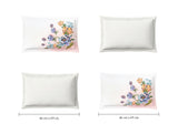Spaces Sierra Midnight Botanica 100% Hygro Cotton 210 TC Sateen Floral Premium Large Bedsheet with 4 Pillow Covers, White