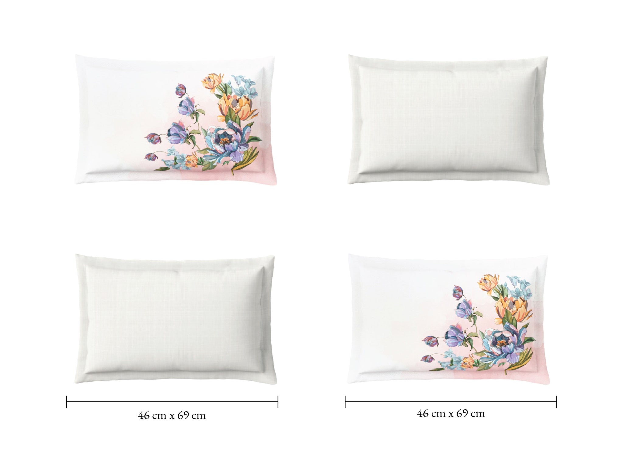 Spaces Sierra Midnight Botanica 100% Hygro Cotton 210 TC Sateen Floral Premium Large Bedsheet with 4 Pillow Covers, White