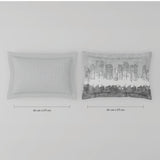 Spaces Riviera 100% Cotton 200 TC Percale Abstract Design Permium Large Bedsheet with 4 Pillow Covers, Bright White