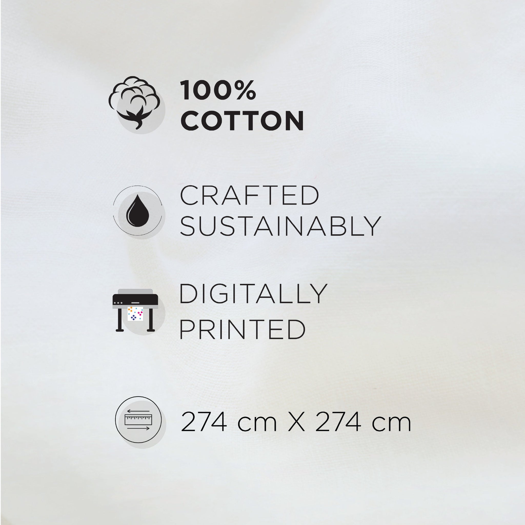 Spaces Riviera 100% Cotton 200 TC Percale Abstract Design Permium Large Bedsheet with 4 Pillow Covers, Bright White