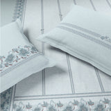 Spaces Meraki Forever Laces 100% Cotton 300 TC Sateen Ornate Design Permium Large Bedsheet with 4 Pillow Covers, Light Blue
