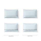 Spaces Meraki Forever Laces 100% Cotton 300 TC Sateen Ornate Design Permium Large Bedsheet with 4 Pillow Covers, Light Blue