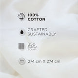 Spaces Meraki Forever Laces 100% Cotton 300 TC Sateen Ornate Design Permium Large Bedsheet with 4 Pillow Covers, Light Blue
