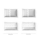 Spaces Meraki Forever Laces 100% Cotton 300 TC Sateen Ornate Design Permium Large Bedsheet with 4 Pillow Covers, Nimbus Cloud