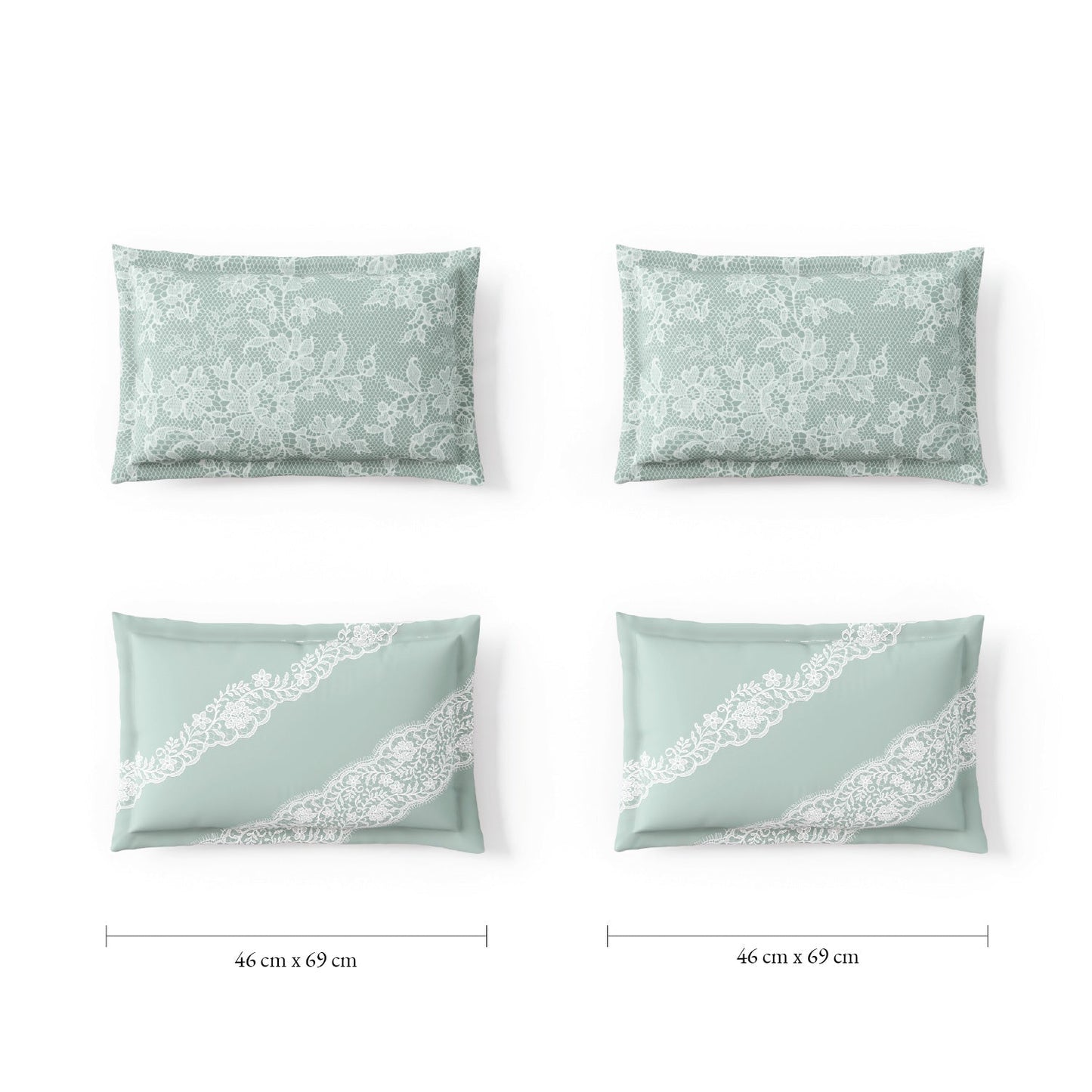 Spaces Meraki Forever Laces 100% Cotton 300 TC Sateen Ornate Design Permium Large Bedsheet with 4 Pillow Covers, Light Grey