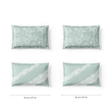Spaces Meraki Forever Laces 100% Cotton 300 TC Sateen Ornate Design Permium Large Bedsheet with 4 Pillow Covers, Light Grey