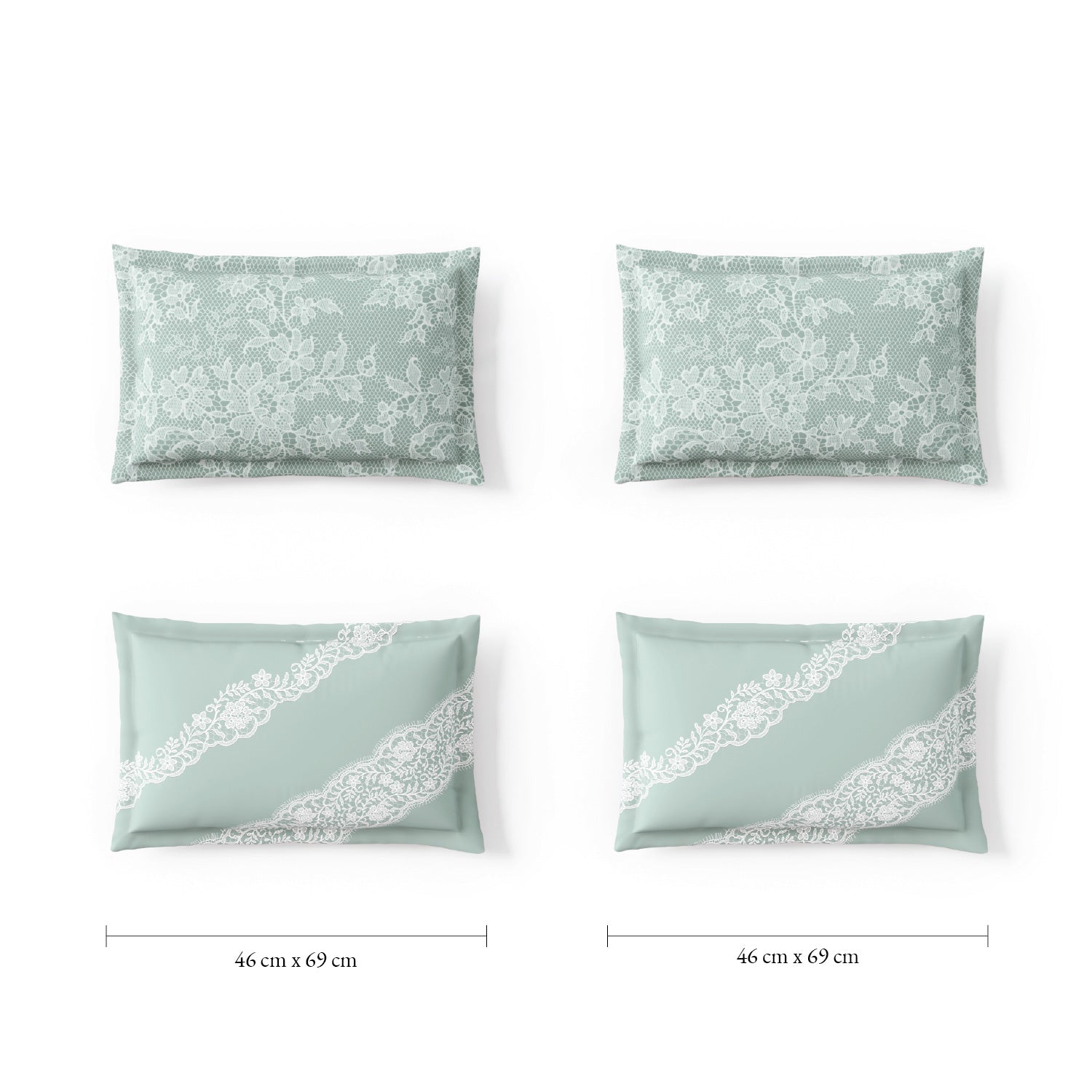 Spaces Meraki Forever Laces 100% Cotton 300 TC Sateen Ornate Design Permium Large Bedsheet with 4 Pillow Covers, Light Grey