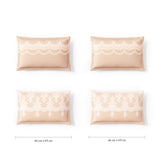 Spaces Meraki Forever Laces 100% Cotton 300 TC Sateen Ornate Design Permium Large Bedsheet with 4 Pillow Covers, Light Blush