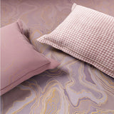 Spaces Nora Luminous Reverie 100% Egyptain Cotton 350 TC Sateen Abstract Permium Large Bedsheet with 4 Pillow Covers, Light Pink