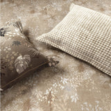 Spaces Nora Luminous Reverie Abstract Permium Large Bedsheet with 4 Pillow Covers, Light Taupe