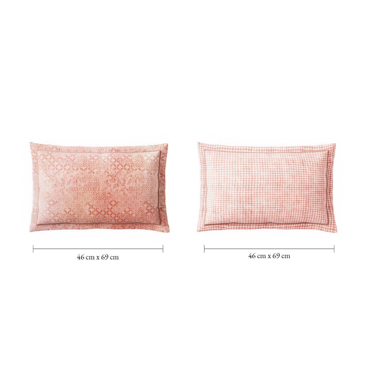 Spaces Nora Luminous Reverie 100% Egyptain Cotton 350 TC Sateen Geometric Permium Large Bedsheet with 4 Pillow Covers, Light Blush