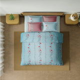 Spaces Riviera 100% Cotton 200 TC Percale Abstract Design Permium Large Bedsheet with 4 Pillow Covers, Strawberry Cream