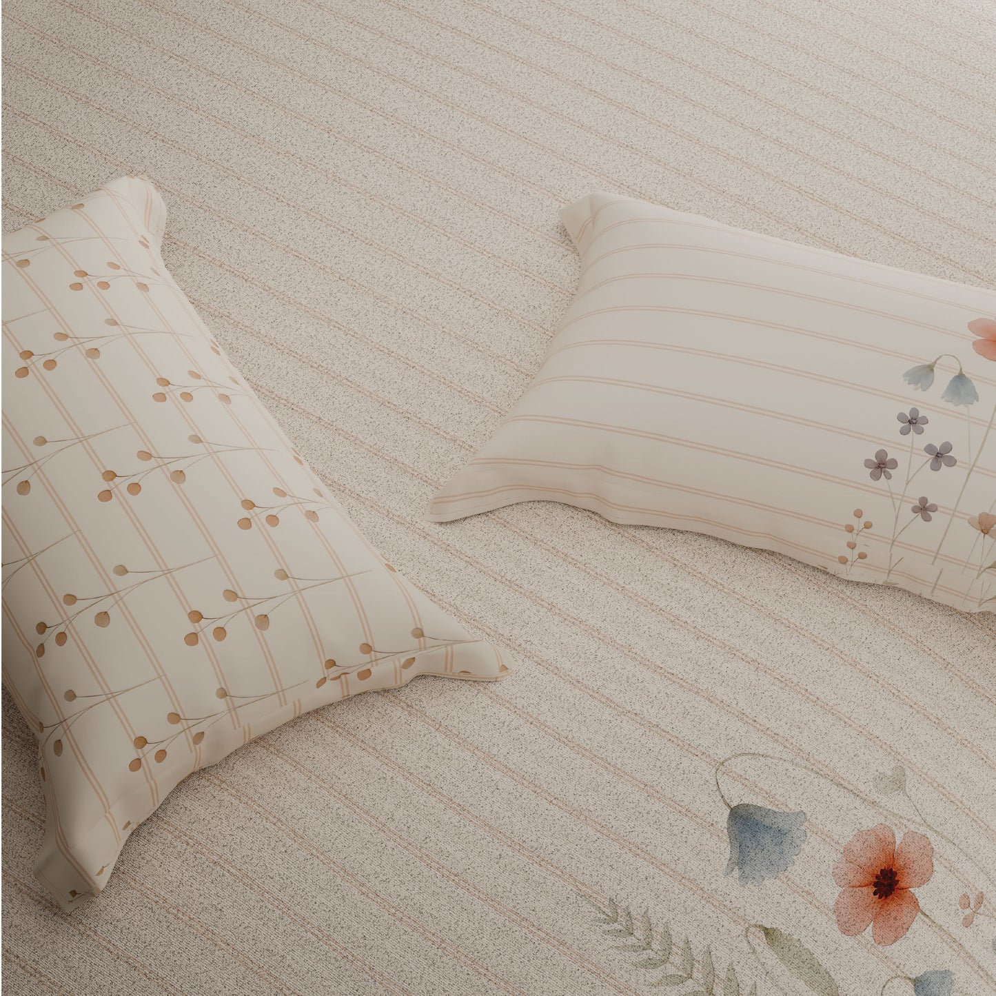 Spaces Riviera 100% Cotton 200 TC Percale Abstract Design Permium Large Bedsheet with 4 Pillow Covers, Light Aqua