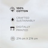 Spaces Vortex 100% Cotton 180 TC Percale Geometric Permium Large Bedsheet with 4 Pillow Covers, Taupe