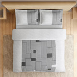Spaces Vortex 100% Cotton 180 TC Percale Geometric Permium Large Bedsheet with 4 Pillow Covers, White