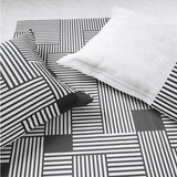 Spaces Vortex 100% Cotton 180 TC Percale Geometric Permium Large Bedsheet with 4 Pillow Covers, White