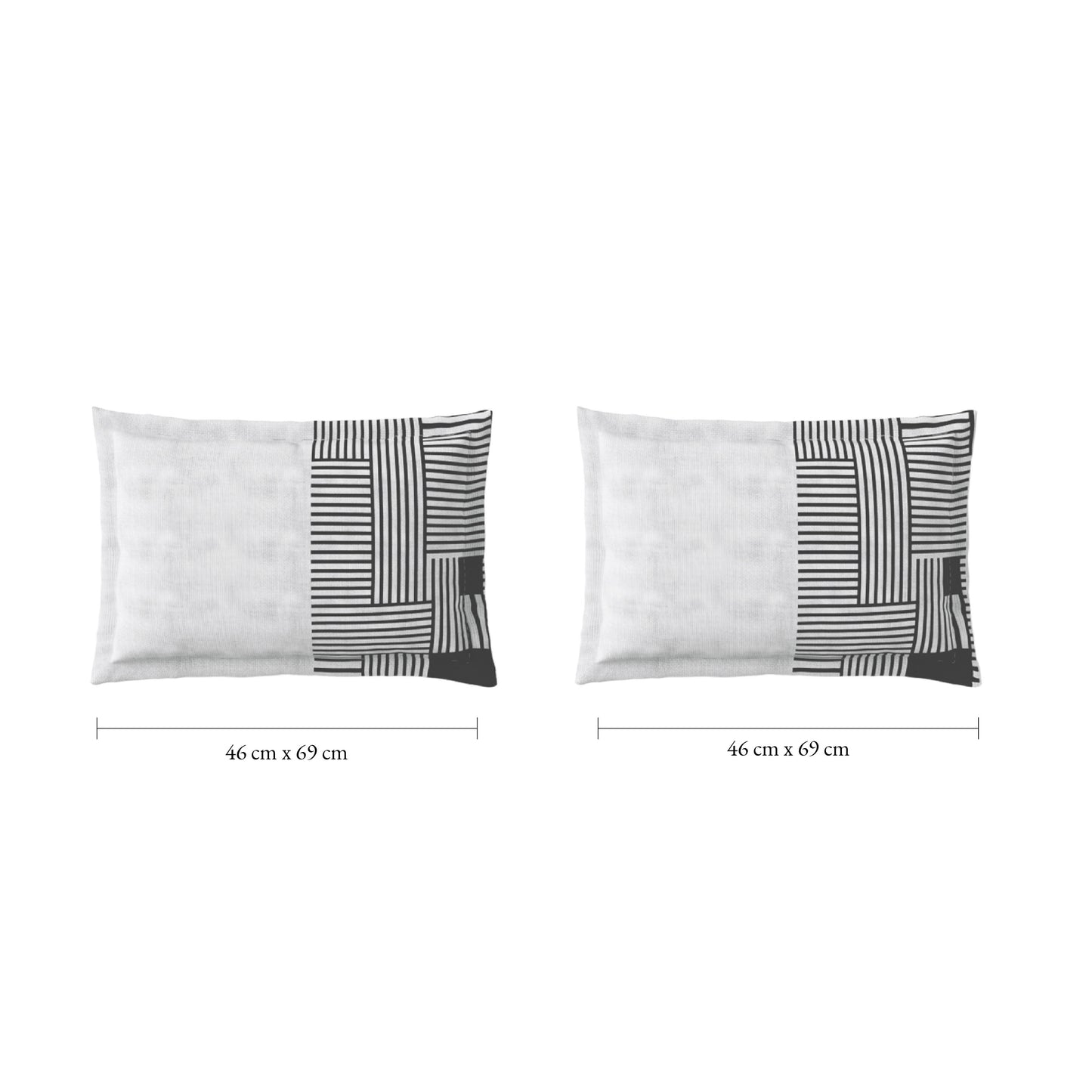 Spaces Vortex 100% Cotton 180 TC Percale Geometric Permium Large Bedsheet with 4 Pillow Covers, White