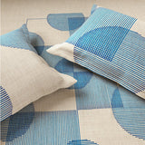 Spaces Vortex 100% Cotton 180 TC Percale Geometric Permium Large Bedsheet with 4 Pillow Covers, Eggnog