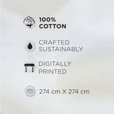 Spaces Vortex 100% Cotton 180 TC Percale Geometric Permium Large Bedsheet with 4 Pillow Covers, Cream