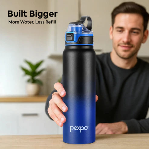Pexpo Amaze Thermo Steel Bottle  | Tri-Ply Vacuum Insulated Hot & Cold Flask | For Travel
