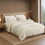 Spaces Luxury Loom Impressions 100% Egyptian Cotton Double Quilt, 350 TC, Geometric, White