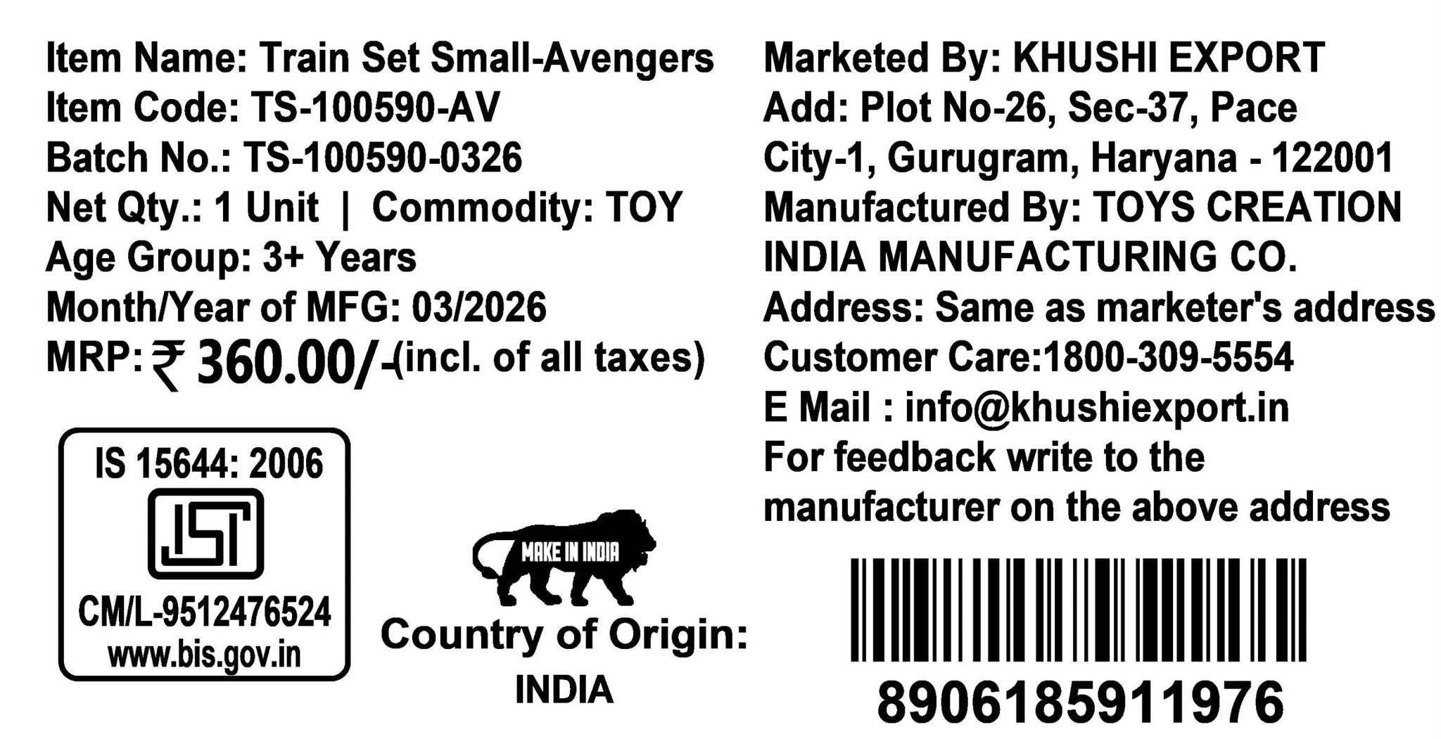 Kriiddaank Marvel Avengers Bullet Train Set for Kids - 11 Pcs