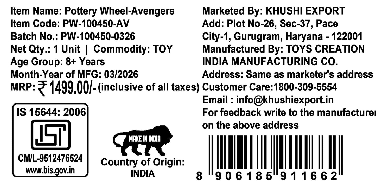 Kriiddaank Marvel Avengers Theme Pottery Wheel